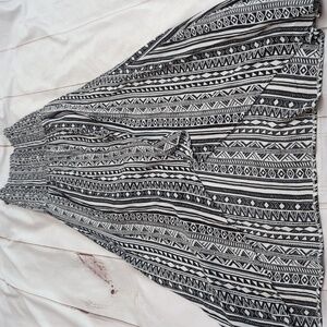 Salty Lemon Strapless High-low Maxi Black and White Print Dress size Large